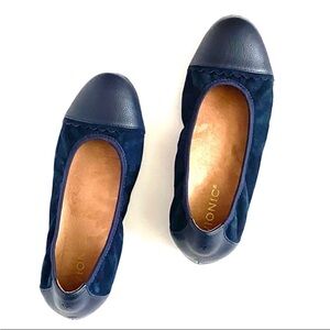 Vionic Spark Tiegan Suede Navy Blue Ballet Flats NWT Size 6